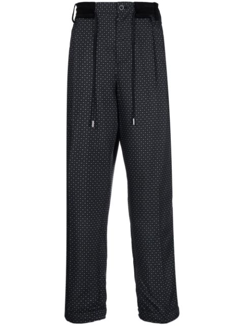 sacai geometric-print drawstring trousers