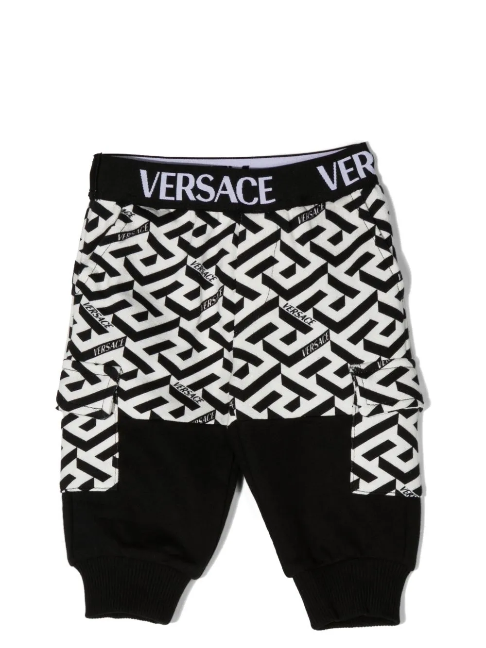 

Versace Kids pantalones con logo estampado - Negro