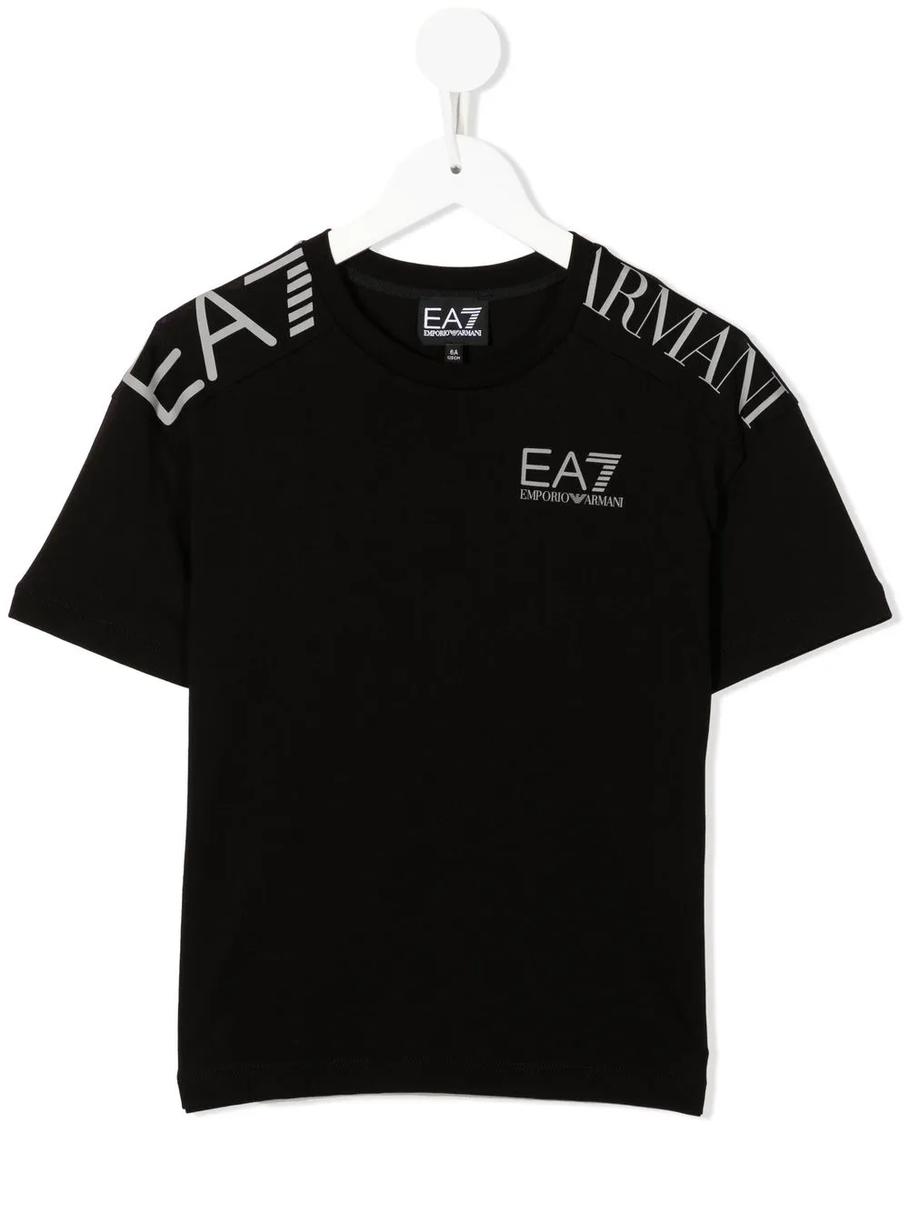 

Emporio Armani Kids playera con logo estampado en el pecho - Negro