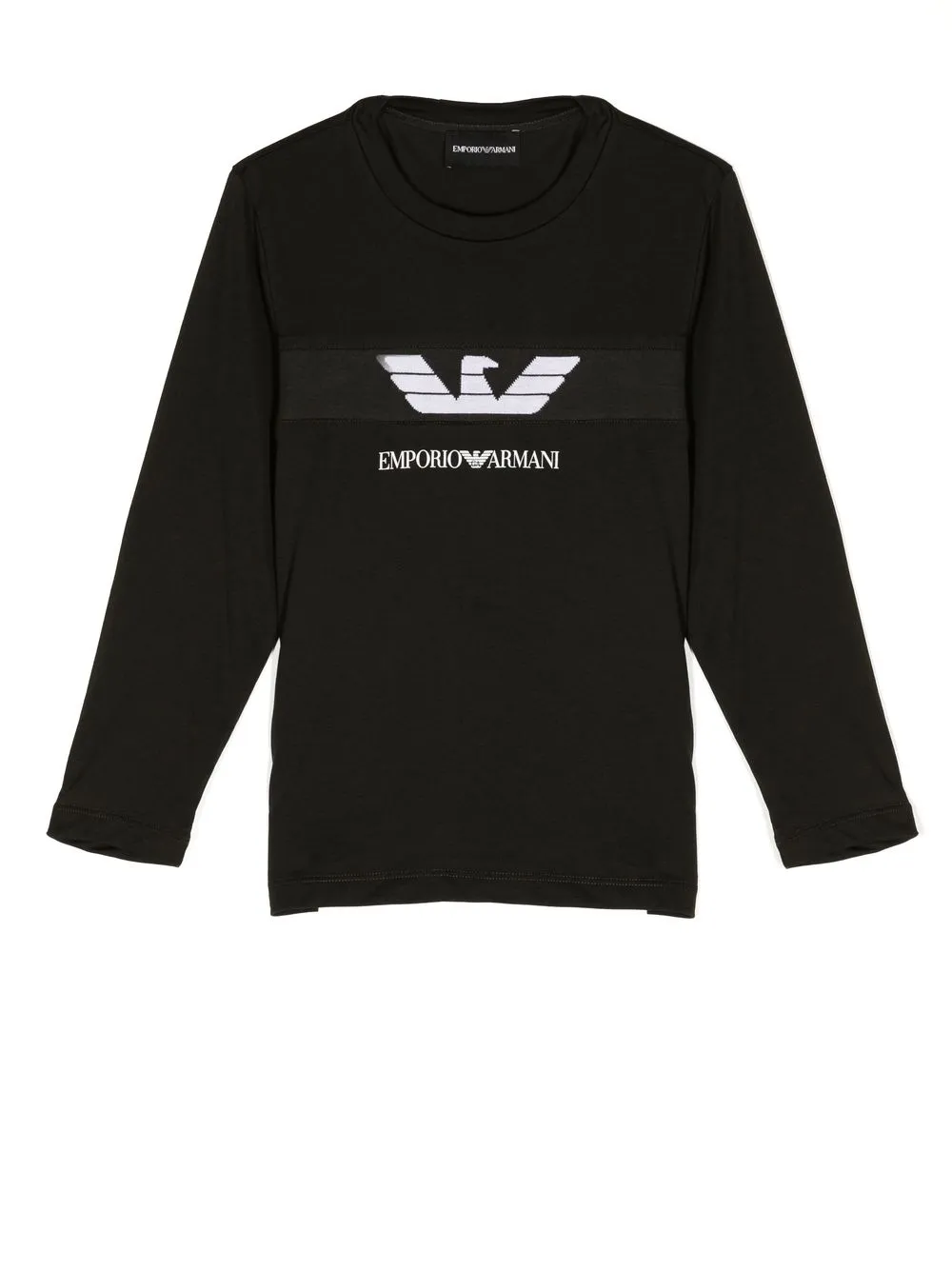 

Emporio Armani Kids logo long-sleeve T-shirt - Green