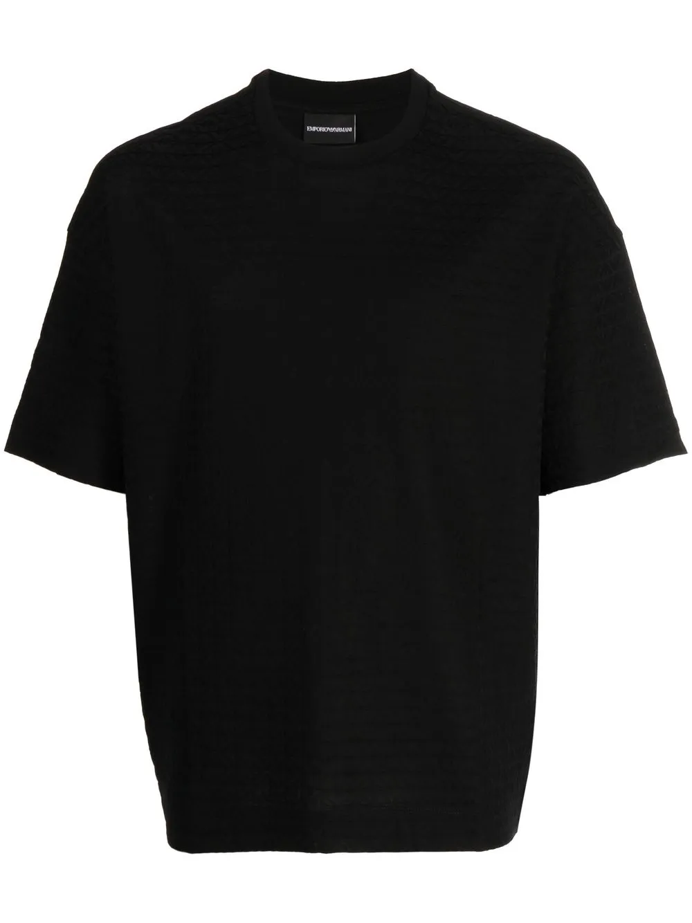 

Emporio Armani flocked-print boxy-fit T-shirt - Black