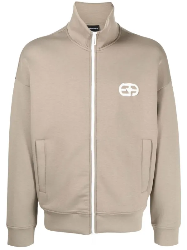 Emporio Armani logo-print zip-up 