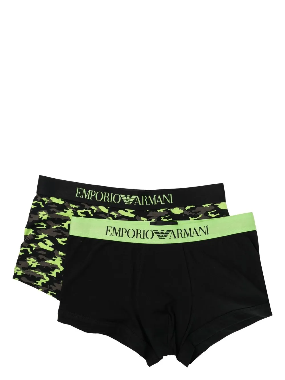 

Emporio Armani camouflage-print boxer pants - Black