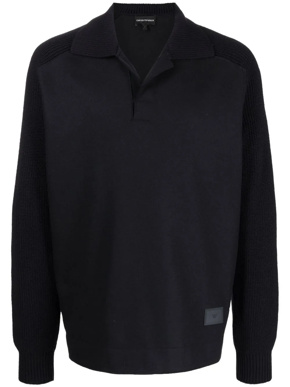 

Emporio Armani logo-patch polo shirt - Black