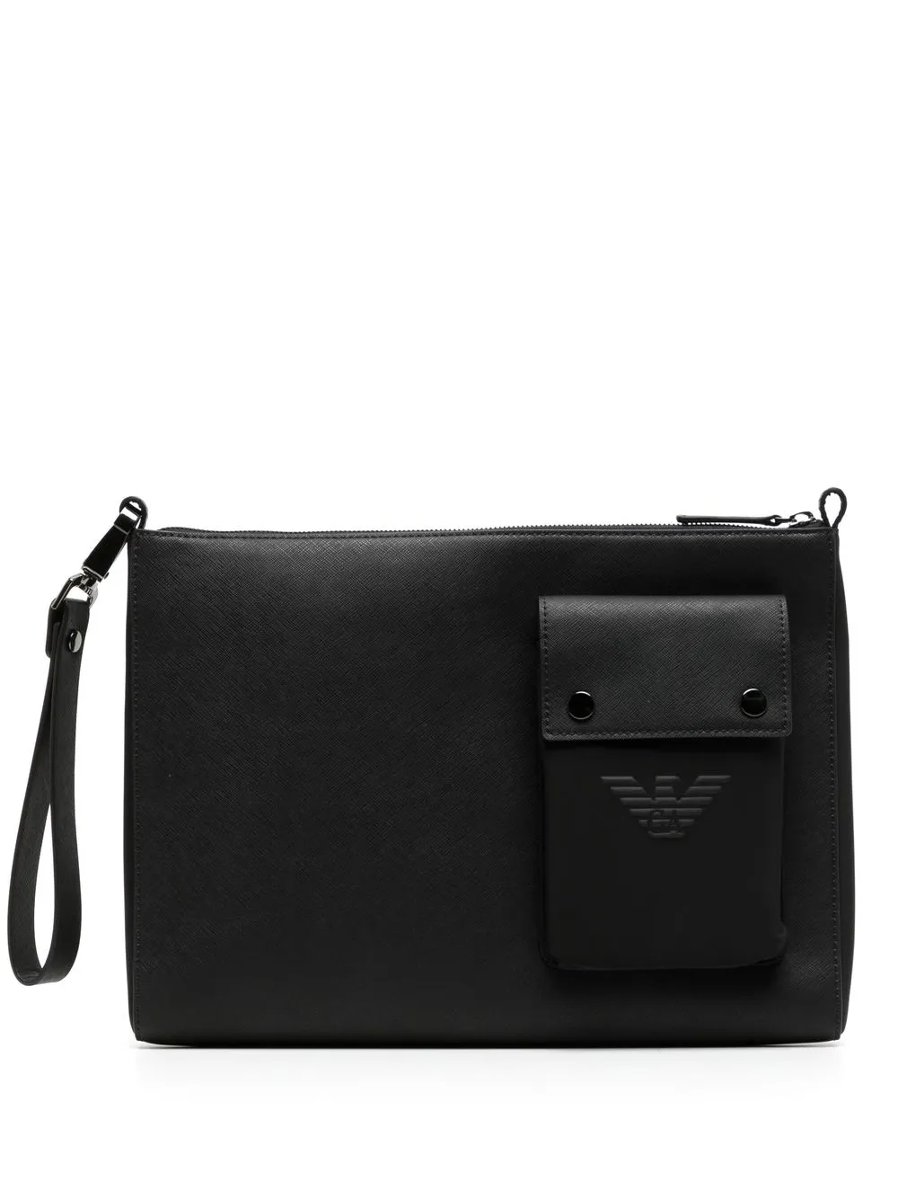 

Emporio Armani zip clutch bag - Black