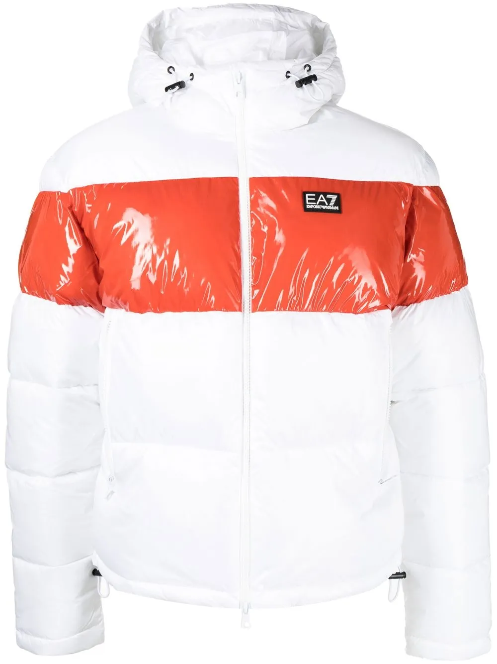 

Ea7 Emporio Armani colour-block padded jacket - White