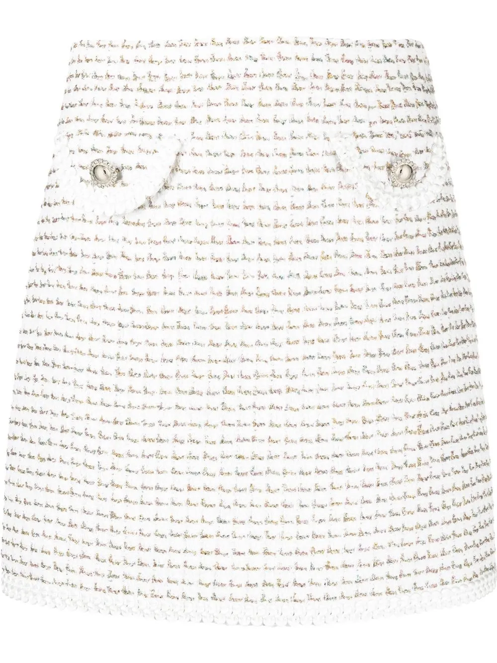 

Alessandra Rich tweed bouclé miniskirt - White