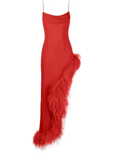 Alessandra Rich feather-embellished silk gown
