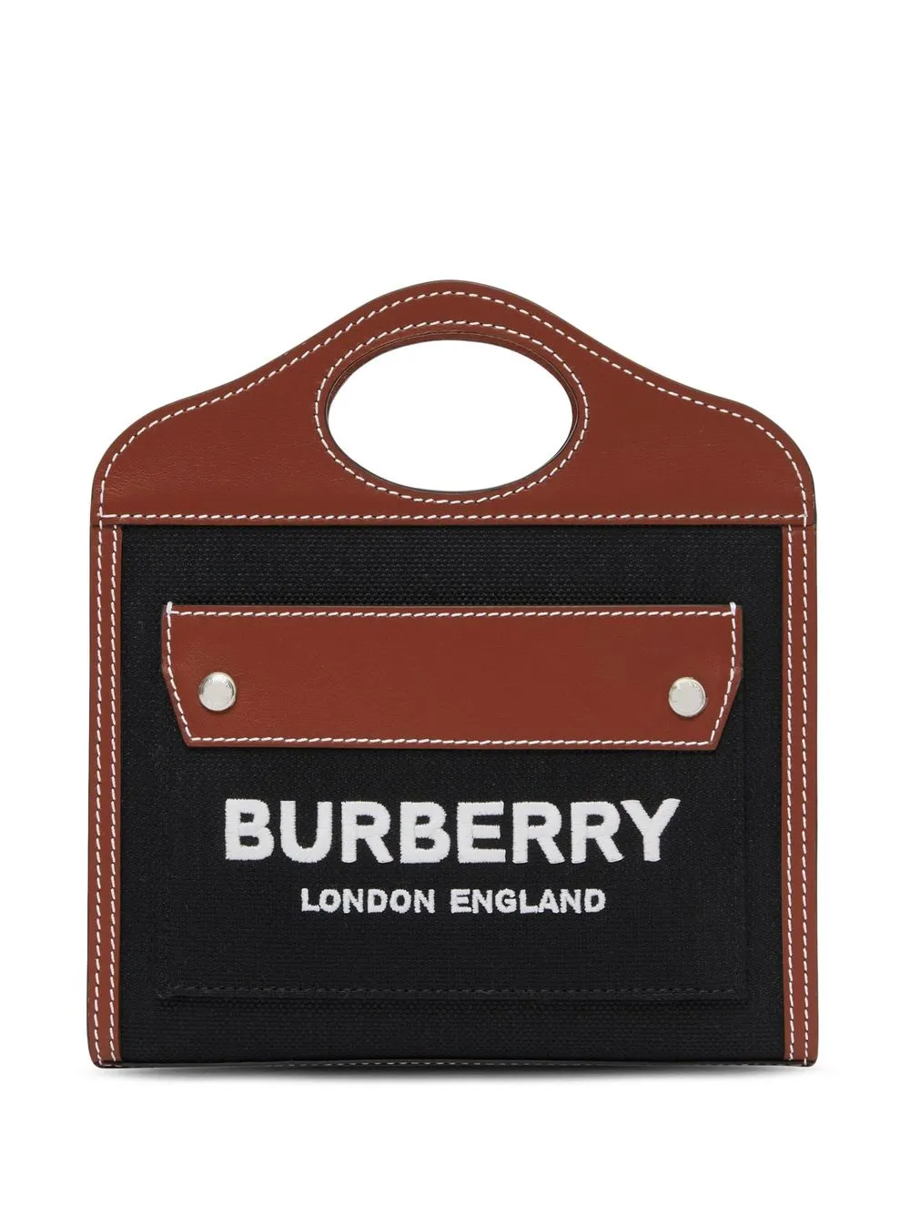 

Burberry tote con logo bordado - Negro