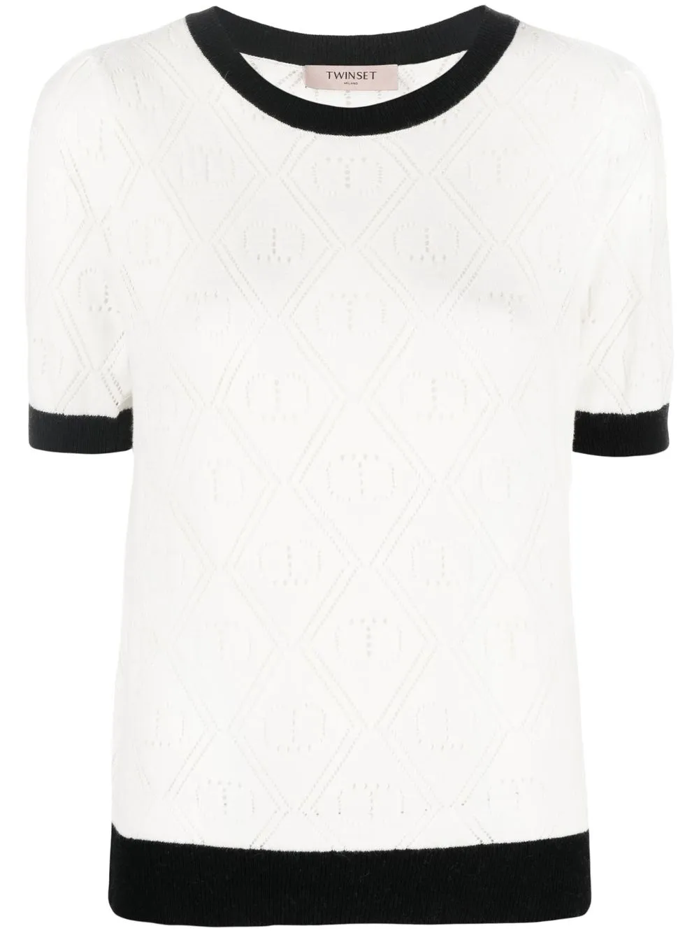 

TWINSET top tejido con monograma - Blanco