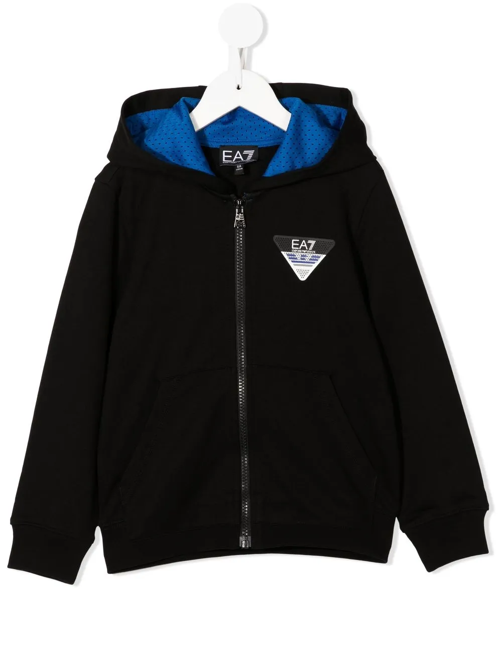 

Emporio Armani Kids logo-patch zipped hoodie - Black