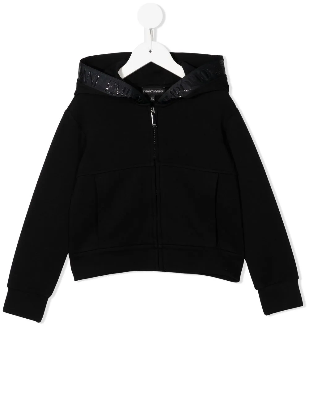 

Emporio Armani Kids logo-patch zipped hoodie - Black