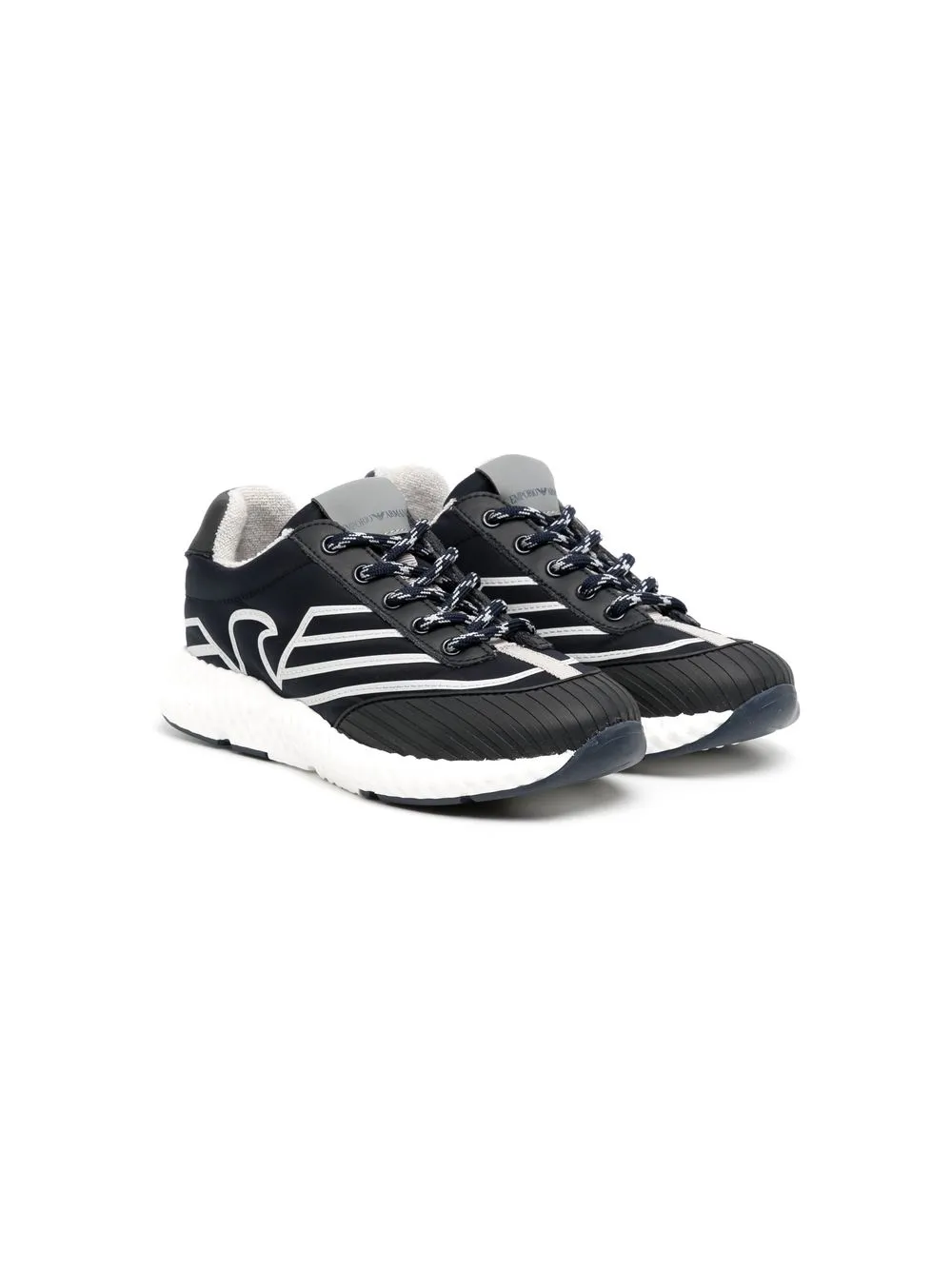 

Emporio Armani Kids logo-print lace-up sneakers - Blue