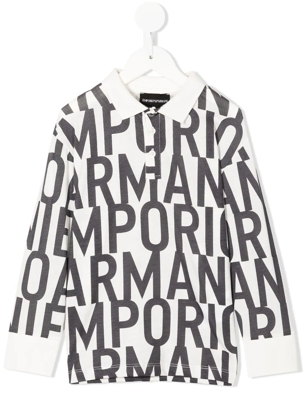 

Emporio Armani Kids playera tipo polo manga larga - Blanco