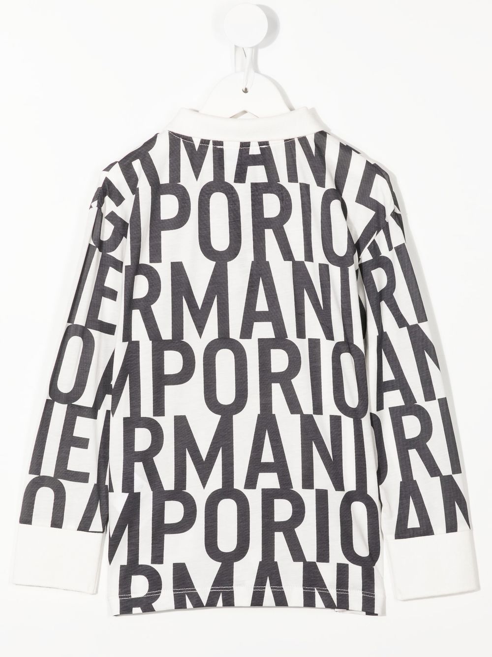 Emporio Armani Kids logo long-sleeve polo shirt - Wit