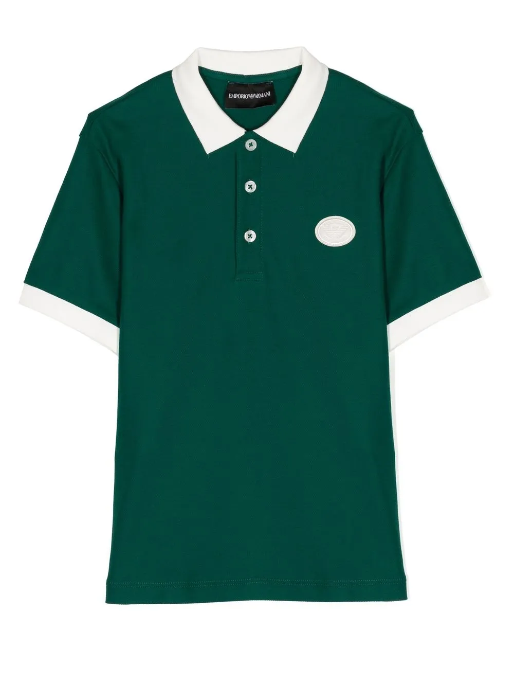 

Emporio Armani Kids logo-patch polo top - Green