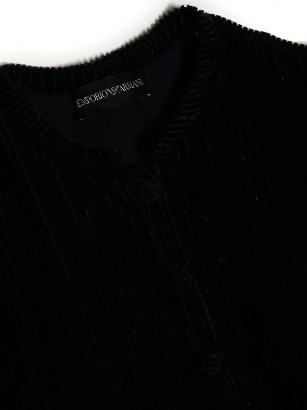 Emporio Armani Kids コーデュロイ シャツワンピース | ブラック