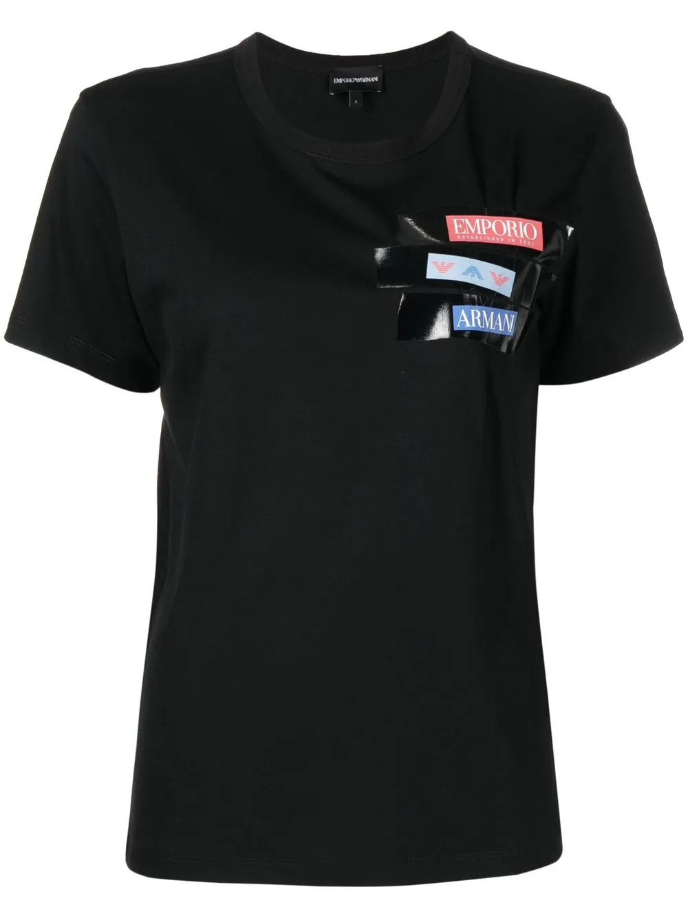 

Emporio Armani playera manga corta con logo estampado - Negro