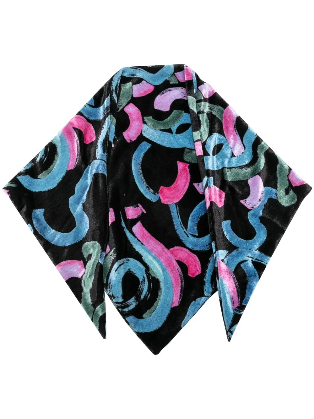 

Emporio Armani velvet printed scarf - Black