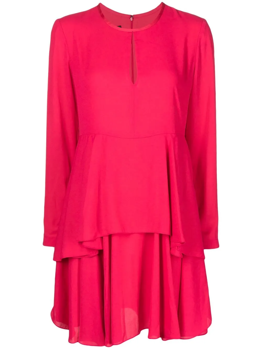 

Emporio Armani tiered pleated mini dress - Pink