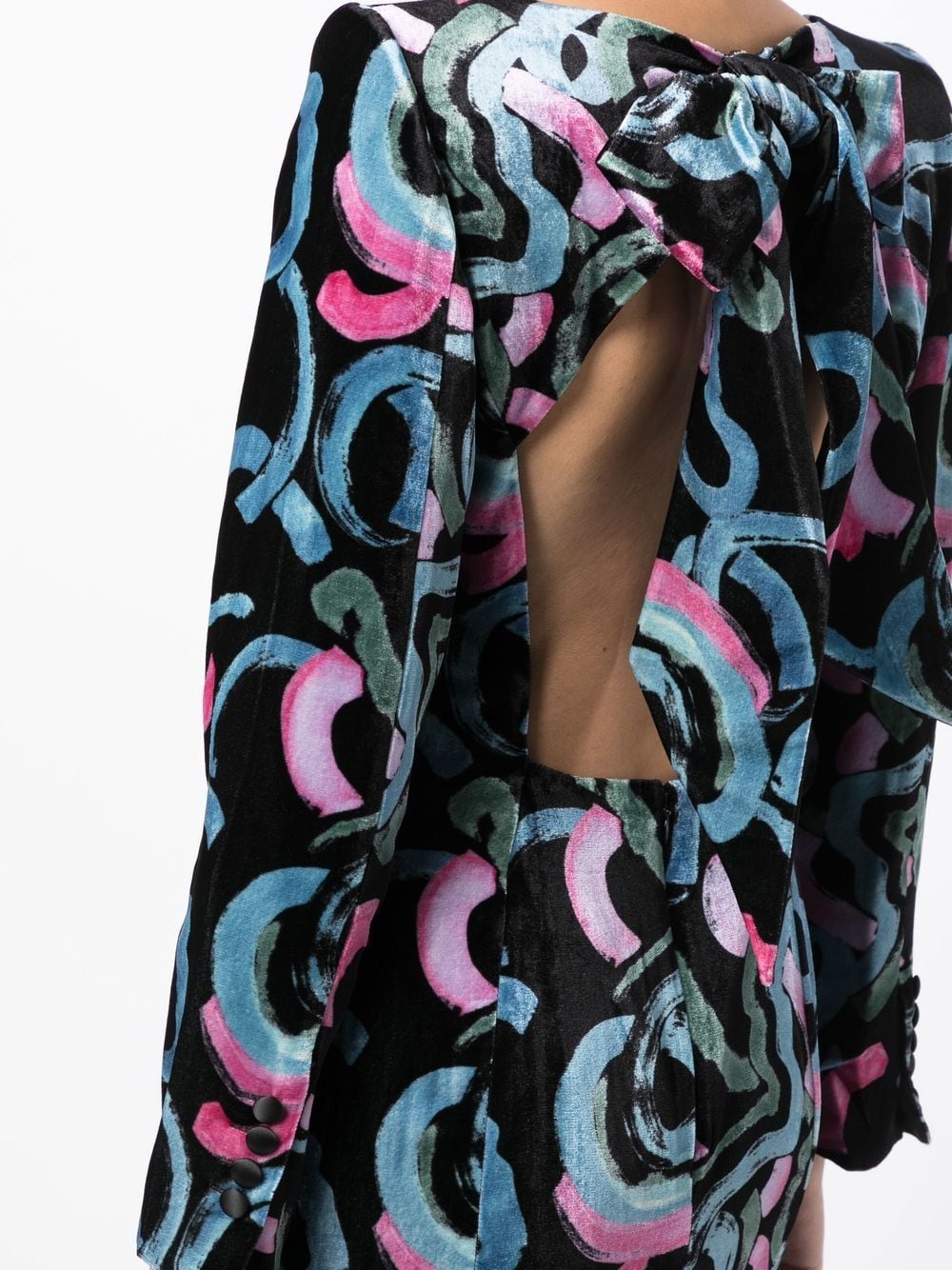 Shop Emporio Armani Abstract-pattern Print Mini Dress In Black