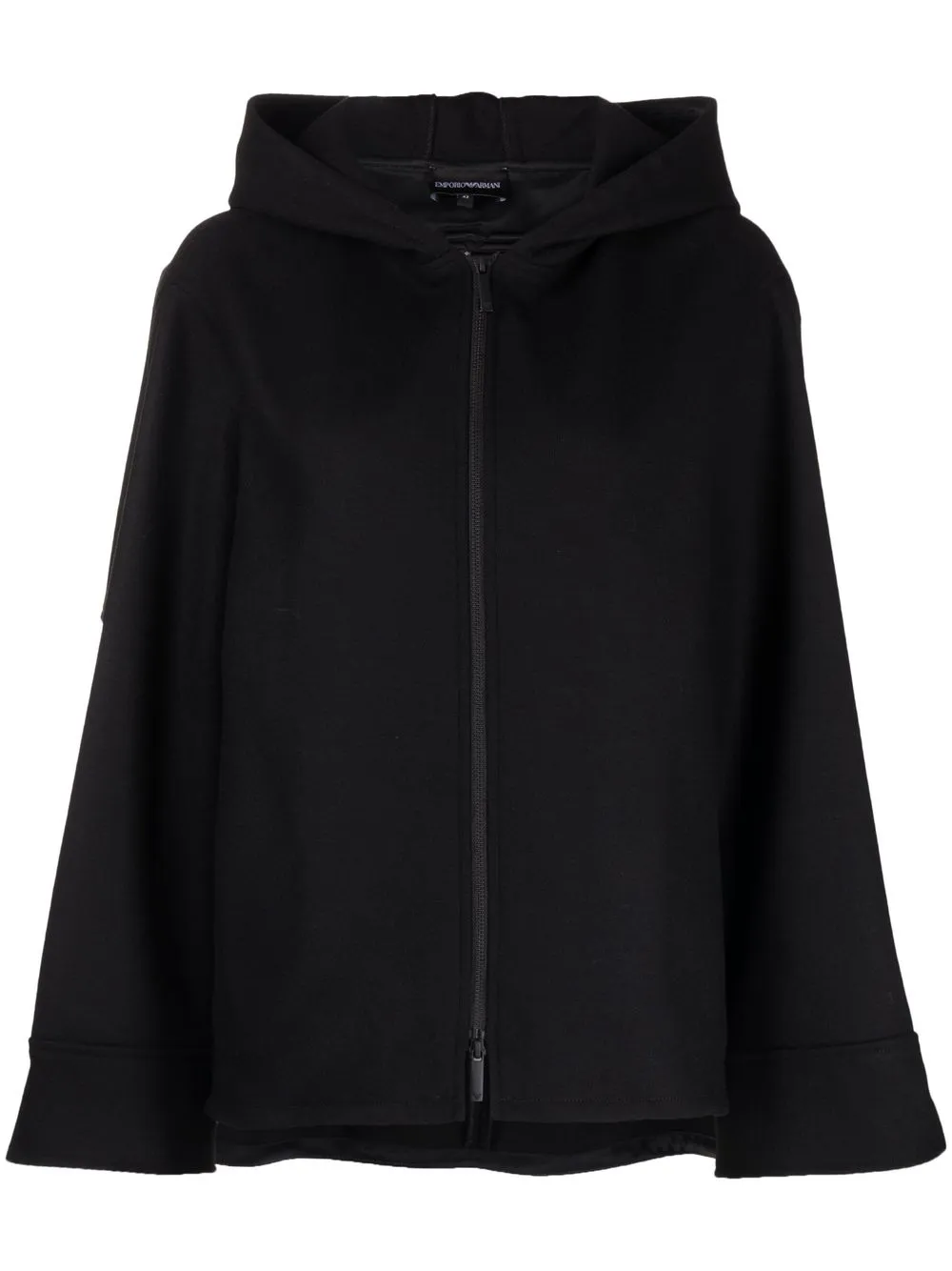 

Emporio Armani A-line hooded coat - Black