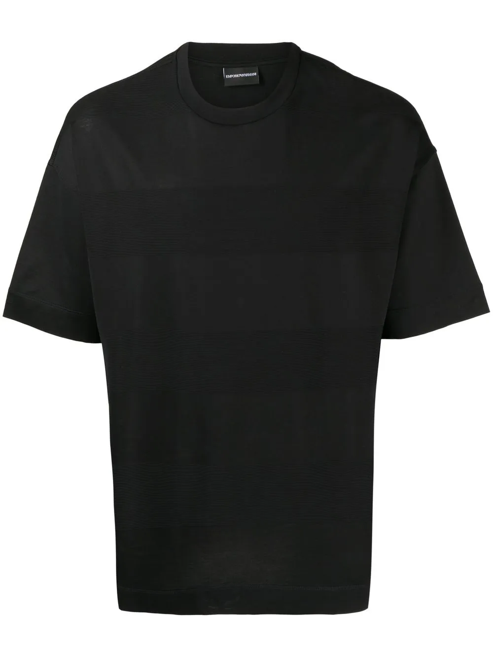 Emporio Armani Monogram-print Short-sleeved T-shirt In Black