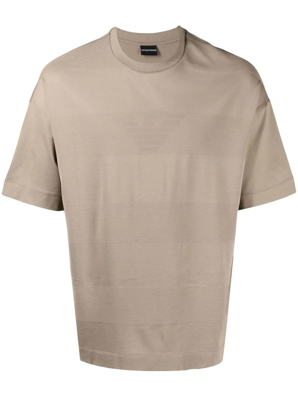 Emporio Armani Monogram-print Short-sleeved T-shirt In Brown