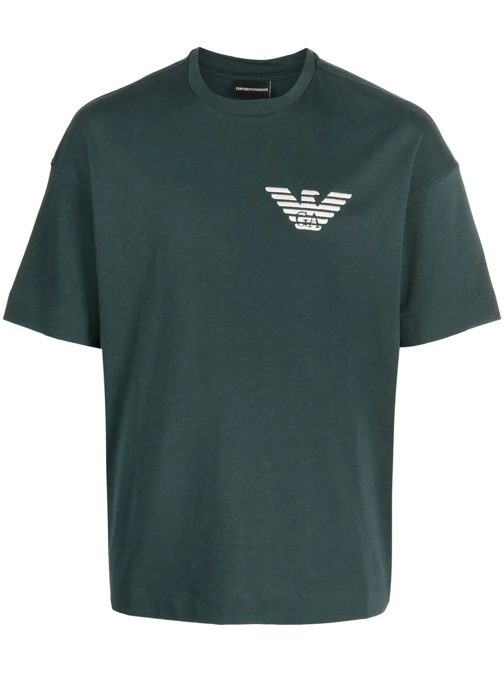 

Emporio Armani playera con logo bordado y cuello redondo - Verde