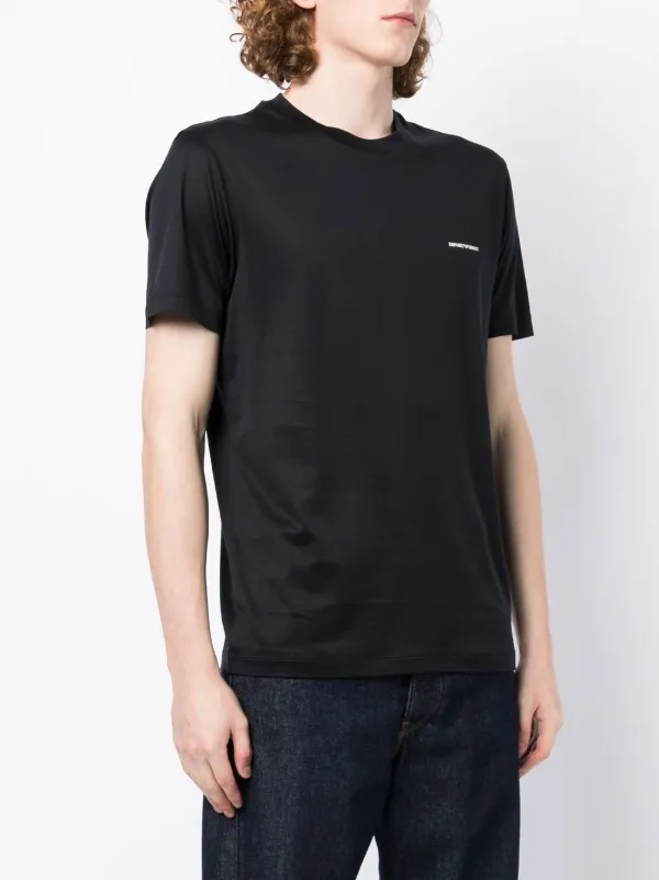Tシャツ・カットソー Emporio Armani 6L1TG3 1JSAZ LOGO-PRINT SHORT-SLEEVED T-shirt Emporio Armani logo-print short-sleeved T-shirt | Black