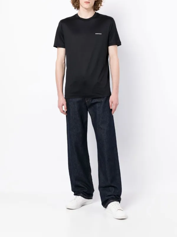 Tシャツ・カットソー Emporio Armani 6L1TG3 1JSAZ LOGO-PRINT SHORT-SLEEVED T-shirt Emporio Armani logo-print short-sleeved T-shirt | Black