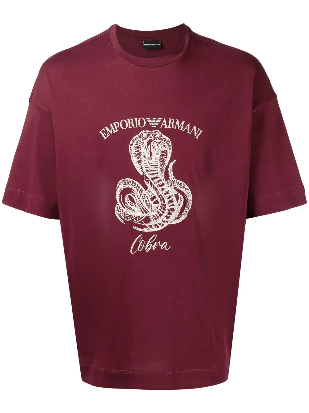 

Emporio Armani embroidered short-sleeved T-shirt - Purple