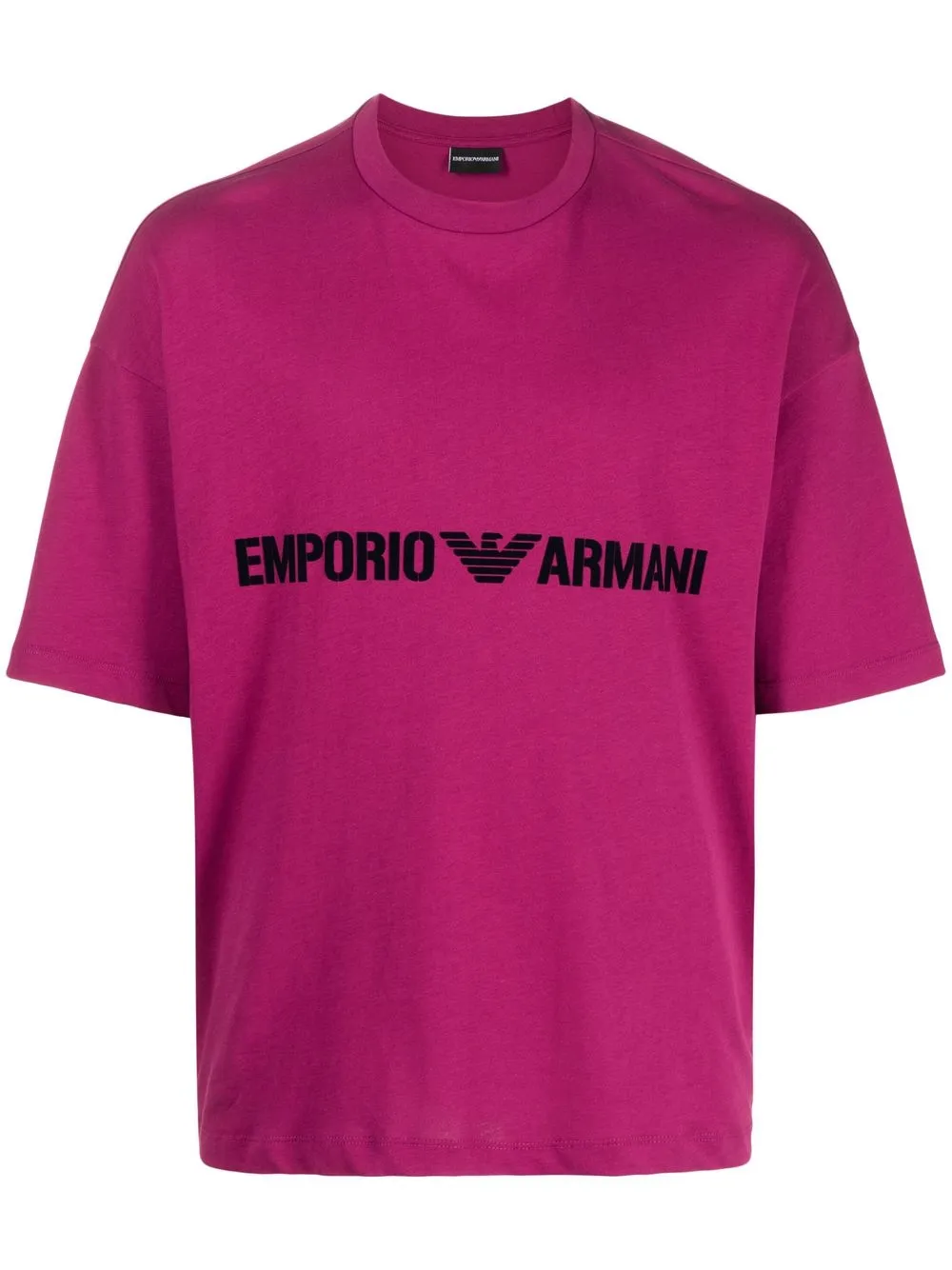 

Emporio Armani flocked-logo cotton T-shirt - Red
