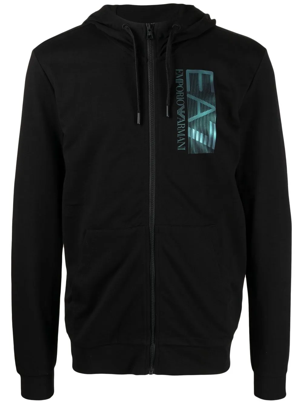 

Ea7 Emporio Armani logo-print zipped hoodie - Black