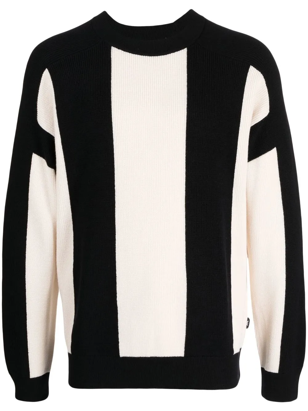 

Emporio Armani striped panels knit jumper - Black