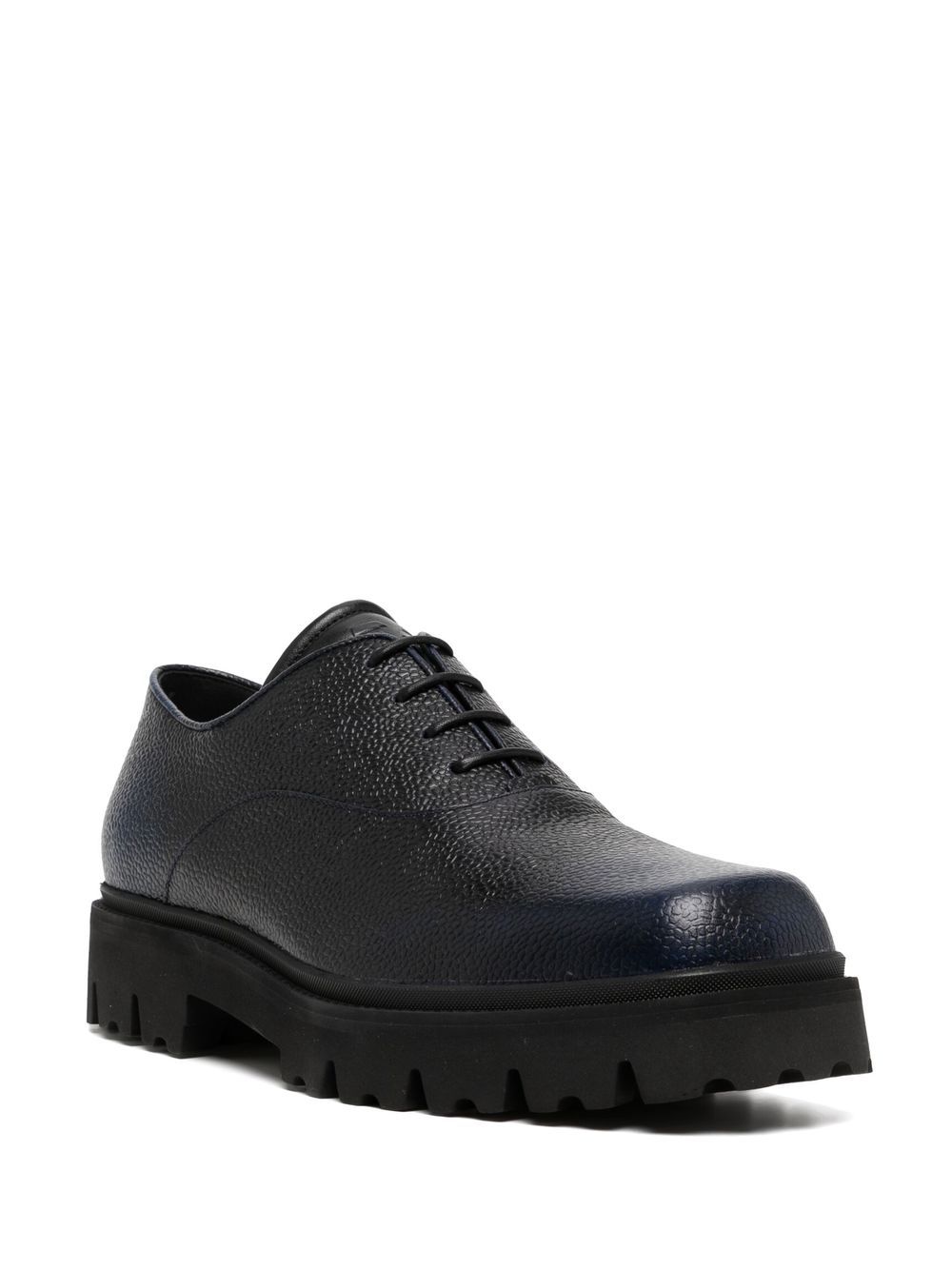 Emporio Armani pebbled-texture lace-up shoes - Zwart