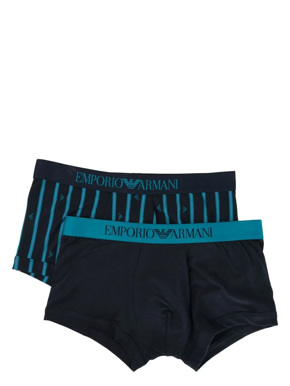 

Emporio Armani two-pack logo-waistband trunks - Blue