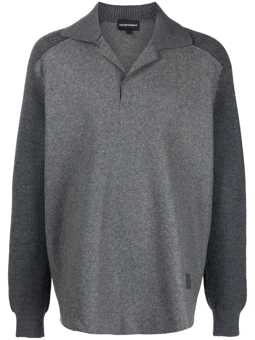 

Emporio Armani logo-patch polo shirt - Grey
