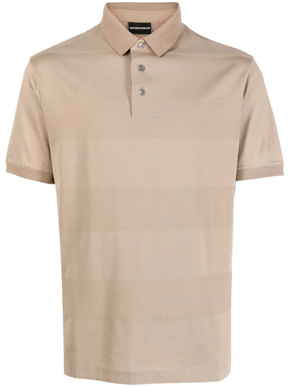 

Emporio Armani logo-print striped polo shirt - Brown