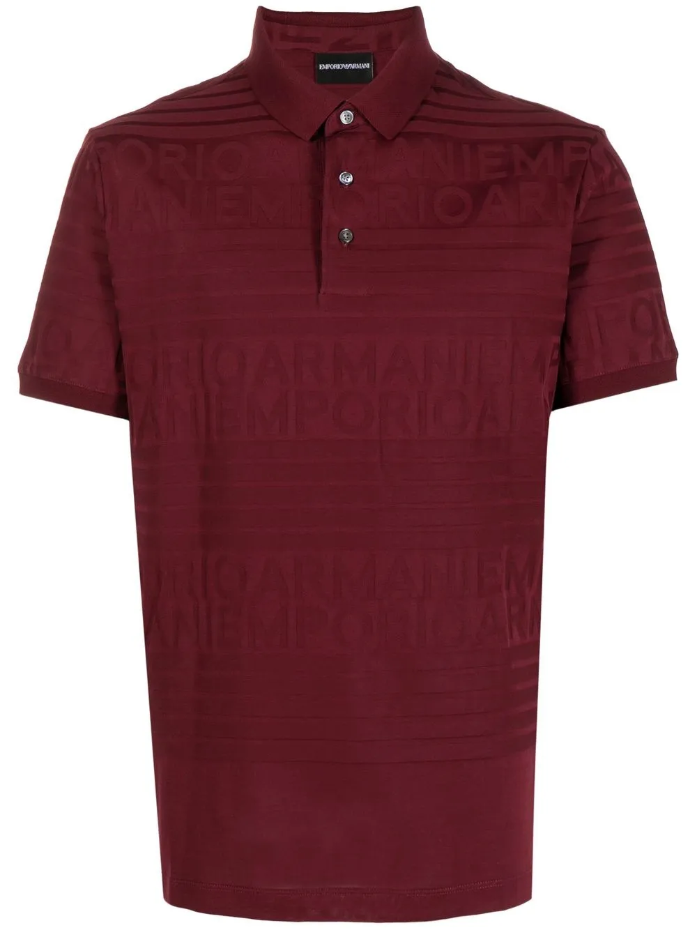 

Emporio Armani logo-print striped polo shirt - Red