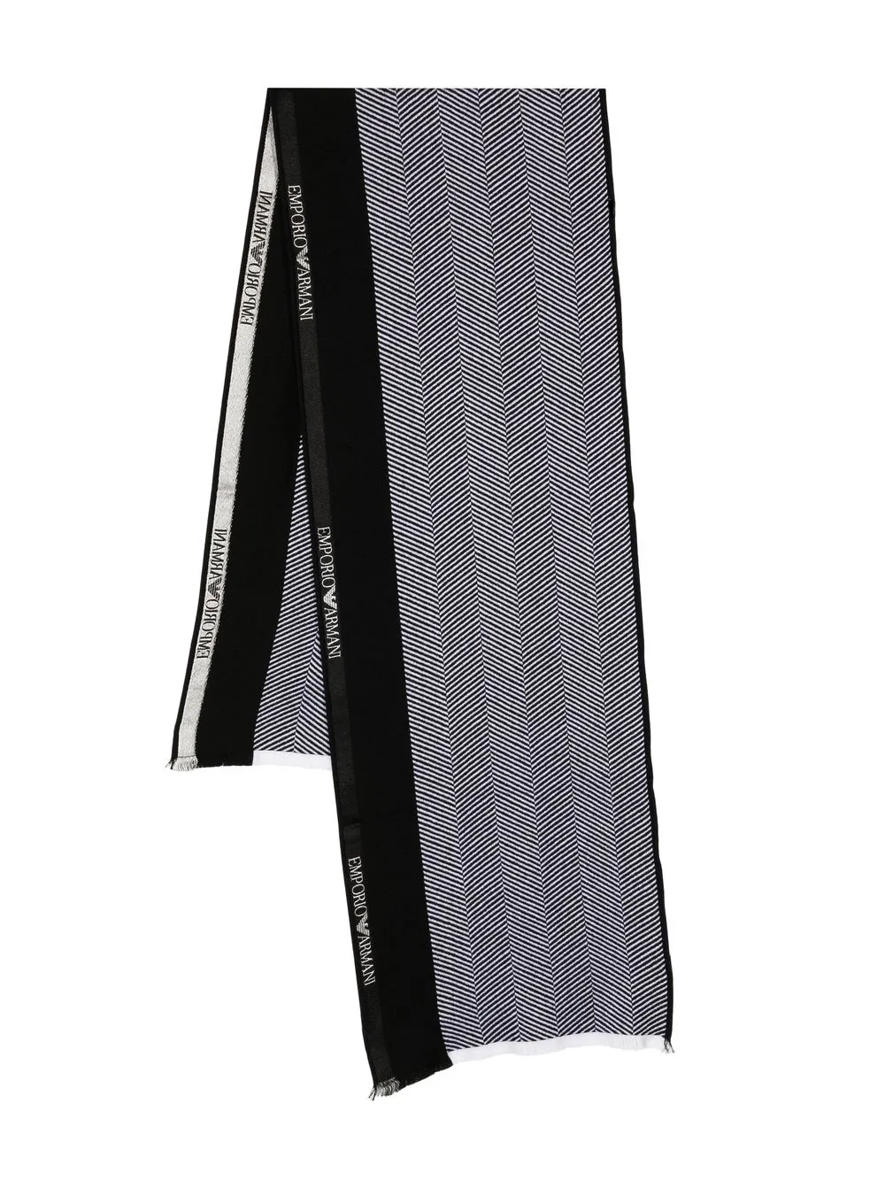 

Emporio Armani herringbone-pattern scarf - Black