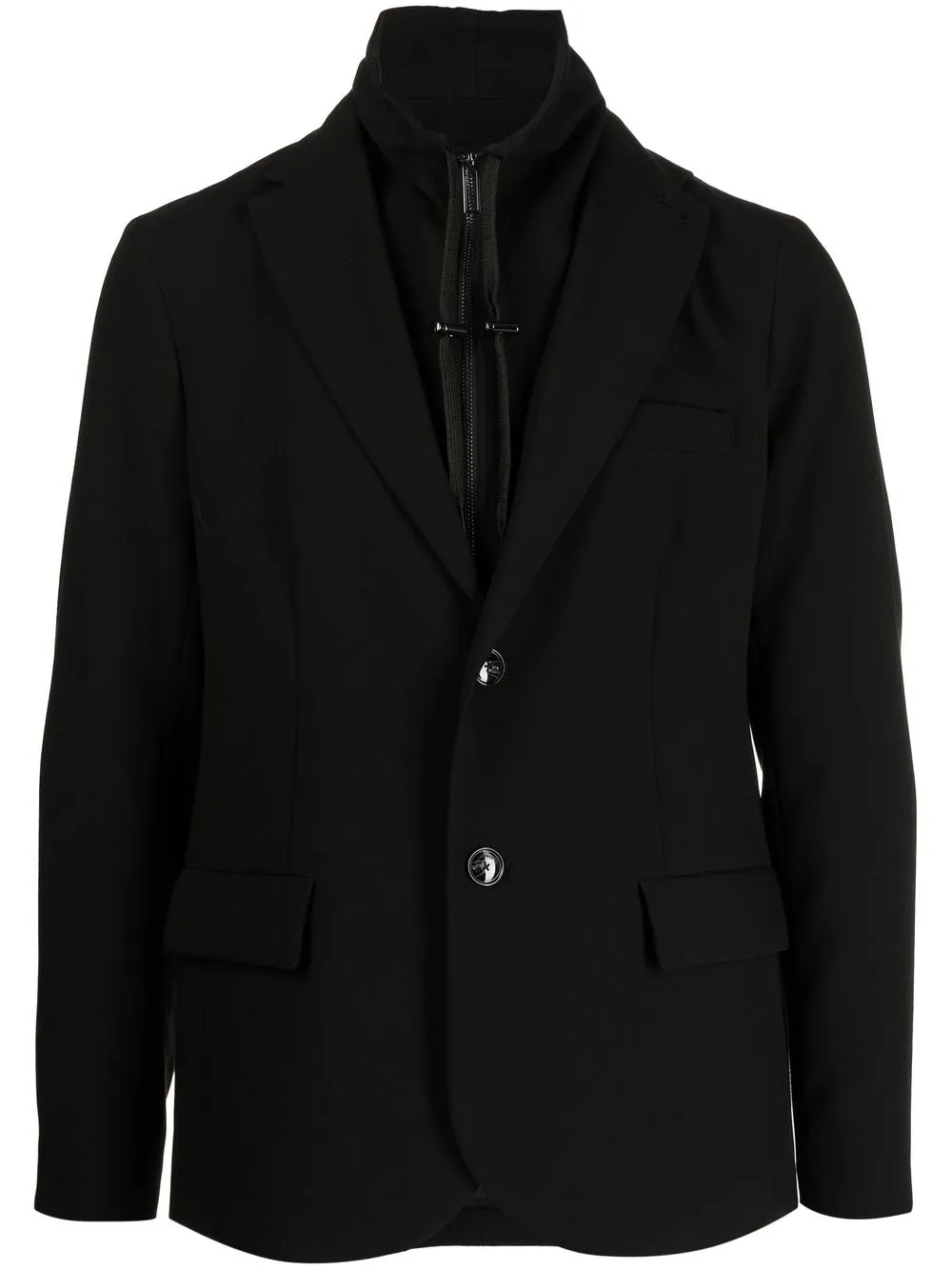 

Emporio Armani layered single-breasted blazer - Black