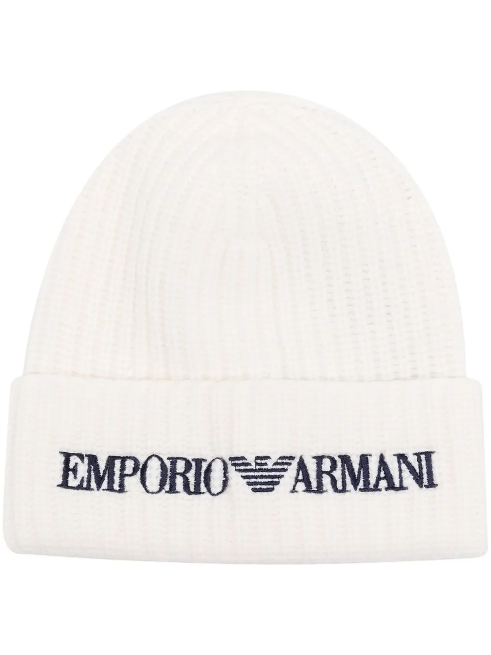 

Emporio Armani logo-embroidered knitted beanie - Neutrals