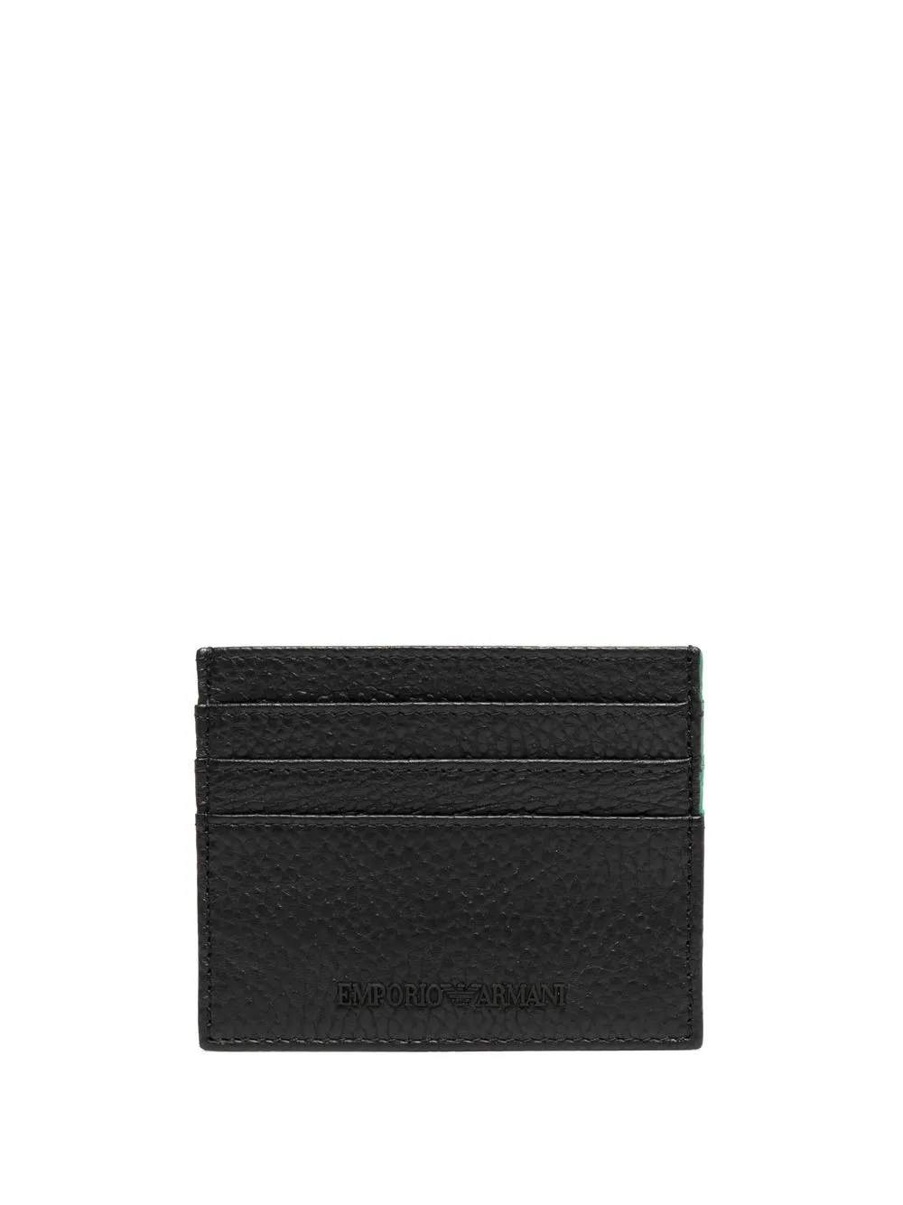 

Emporio Armani tarjetero con logo en relieve - Negro