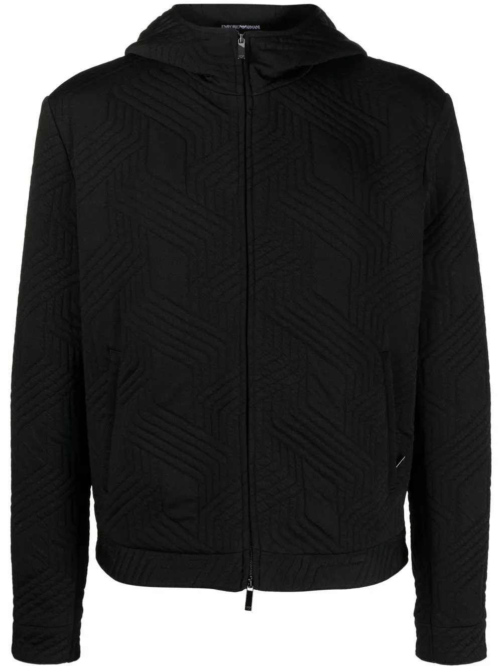 

Emporio Armani quilted-finish hooded jacket - Black