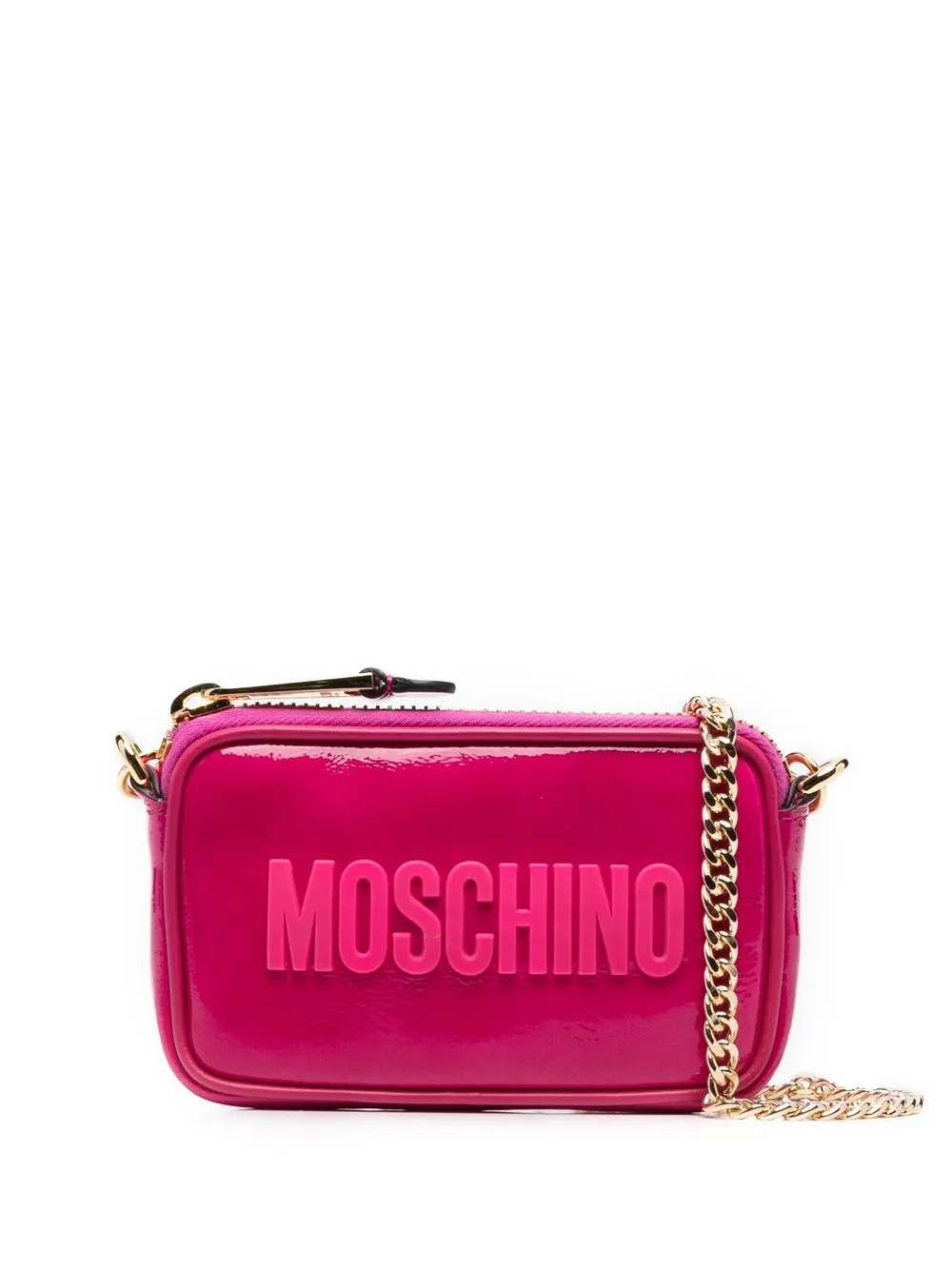 

Moschino bolsa crossbody con logo en relieve - Morado