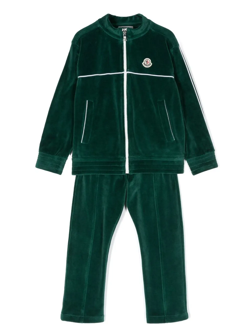 

Moncler Enfant velvet-finish cotton trousers - Green