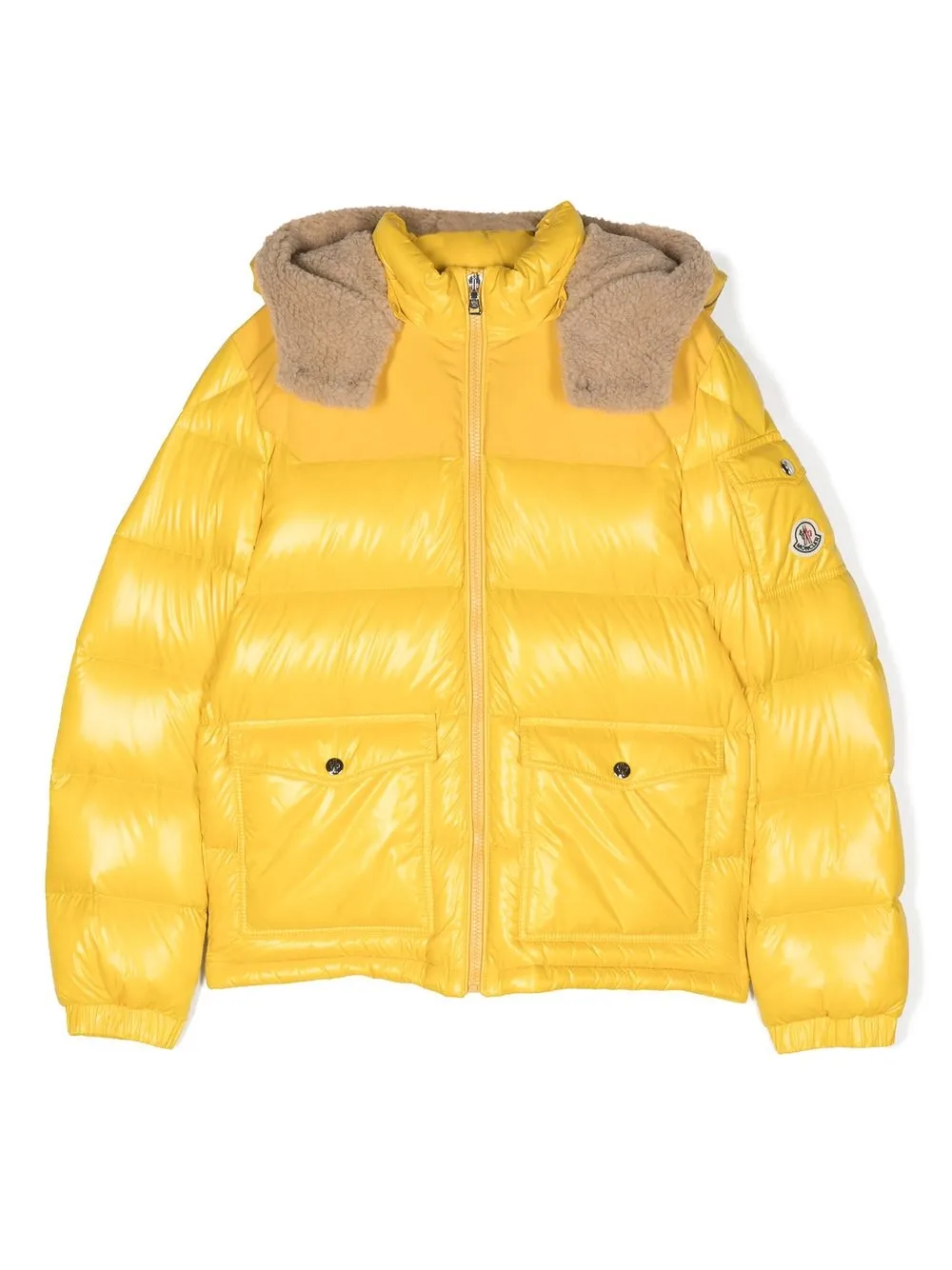 

Moncler Enfant Guazy embroidered logo puffer jacket - Yellow