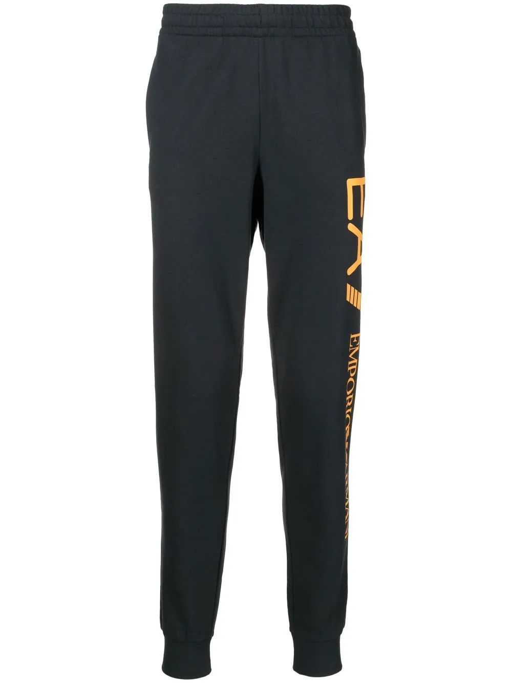 

Ea7 Emporio Armani logo-print cotton track pants - Black