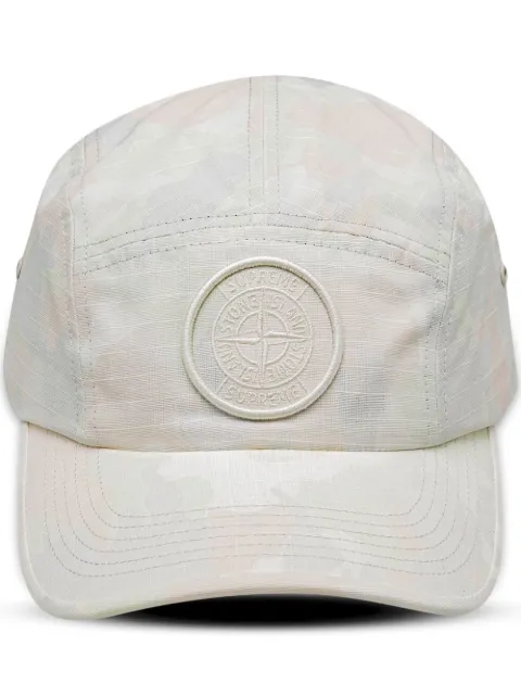 supreme x stone island 迷彩方格露營帽